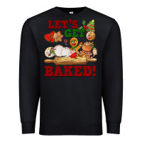 Black let's get baked Premium Sweatshirt - FaDigitalArtStudio