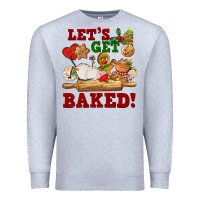 Heather Grey let's get baked Premium Sweatshirt - FaDigitalArtStudio