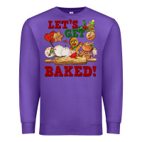 Purple let's get baked Premium Sweatshirt - FaDigitalArtStudio