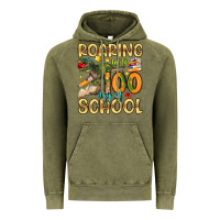 Vintage Olive roaring in to 100 day of school Vintage Hoodie - Artiststas