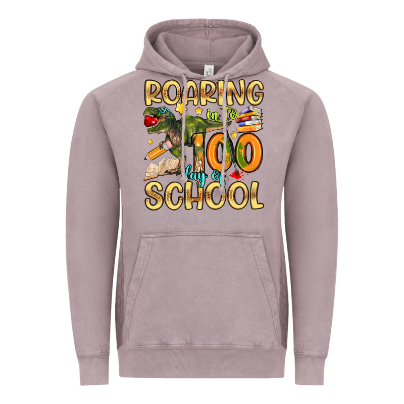 Roaring In To 100 Day Of School Vintage Hoodie by Artiststas | Teevron