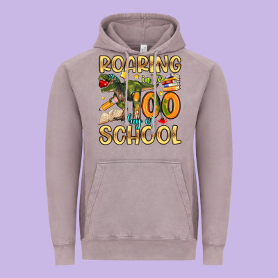 Roaring In To 100 Day Of School Vintage Hoodie Designed By Artiststas