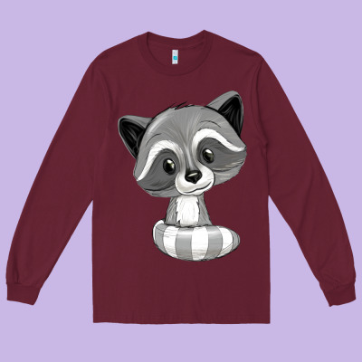 Raccoon Long Sleeve Tee Designed By Texasbilliewilder