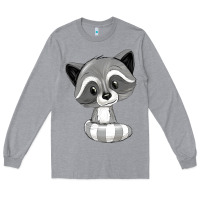 Heather Grey raccoon Long Sleeve Tee - texasbilliewilder