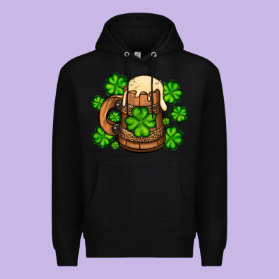 St. Patrick's Beer And Shamrock Premium Hoodie Designed By Oliviacreatesart