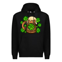 Black St. Patrick's Beer and shamrock Premium Hoodie - OliviaCreatesArt