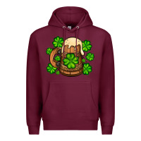 Burgundy St. Patrick's Beer and shamrock Premium Hoodie - OliviaCreatesArt