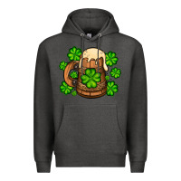 Charcoal Heather St. Patrick's Beer and shamrock Premium Hoodie - OliviaCreatesArt