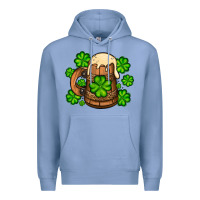 Colony Blue St. Patrick's Beer and shamrock Premium Hoodie - OliviaCreatesArt