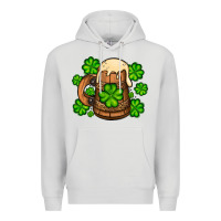 Dove Grey St. Patrick's Beer and shamrock Premium Hoodie - OliviaCreatesArt