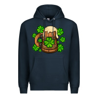Navy St. Patrick's Beer and shamrock Premium Hoodie - OliviaCreatesArt