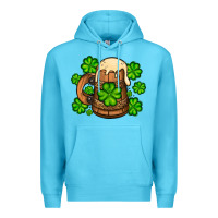 Ocean Blue St. Patrick's Beer and shamrock Premium Hoodie - OliviaCreatesArt