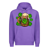 Purple St. Patrick's Beer and shamrock Premium Hoodie - OliviaCreatesArt