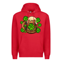 Red St. Patrick's Beer and shamrock Premium Hoodie - OliviaCreatesArt