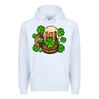 White St. Patrick's Beer and shamrock Premium Hoodie - OliviaCreatesArt