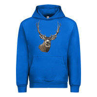 Cobalt Mule Buck Deer Head Urban Hoodie - LillyAllenDesigns