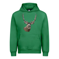 Emerald Mule Buck Deer Head Urban Hoodie - LillyAllenDesigns