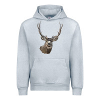 Heather Grey Mule Buck Deer Head Urban Hoodie - LillyAllenDesigns