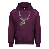 Mauve Wine Mule Buck Deer Head Urban Hoodie - LillyAllenDesigns