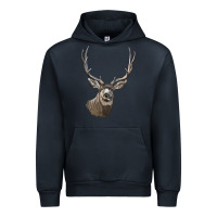 Navy Mule Buck Deer Head Urban Hoodie - LillyAllenDesigns