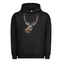 Pigment Black Mule Buck Deer Head Urban Hoodie - LillyAllenDesigns