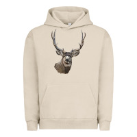 Pigment French Oak Mule Buck Deer Head Urban Hoodie - LillyAllenDesigns