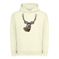 Pigment Pistachio Mule Buck Deer Head Urban Hoodie - LillyAllenDesigns
