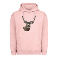 Pigment Salmon Mule Buck Deer Head Urban Hoodie - LillyAllenDesigns