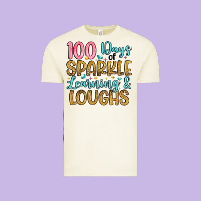 100 Days Of Sparkle Learning And Loughs Vintage Tee Designed By Artiststas