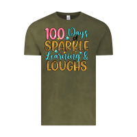 Vintage Olive 100 days of sparkle learning and loughs Vintage Tee - Artiststas