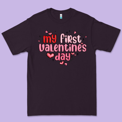 My First Valentines Day Premium Tee Designed By Maliassmallbusiness