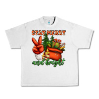Stay Merry And Bright Peace Hand Urban Heavy Tee | Teevron