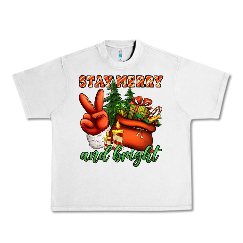 Stay Merry And Bright Peace Hand Urban Heavy Tee by Jasminsmagicworld | Teevron