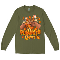 Army Green Pumpkin queen Fall black girl sneakers Long Sleeve Tee - RanaPortraitStore