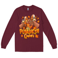 Burgundy Pumpkin queen Fall black girl sneakers Long Sleeve Tee - RanaPortraitStore