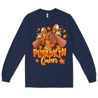Navy Pumpkin queen Fall black girl sneakers Long Sleeve Tee - RanaPortraitStore