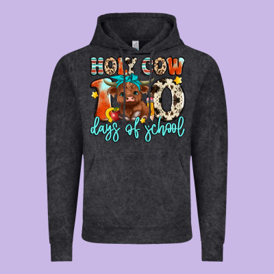 Holy Cow 100 Days Of School Vintage Hoodie Designed By Artiststas