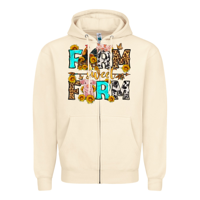 Farm Sweet Farm Western  Olivia Zipper Hoodie by OliviaCreatesArt | Teevron