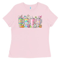 Bubblegum Pink retro groovy easter Ladies Tee - MaliasSmallBusiness