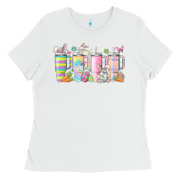 White retro groovy easter Ladies Tee - MaliasSmallBusiness