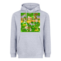 Heather Grey farm life seamless pattern Heavyweight Hoodie - FaDigitalArtStudio