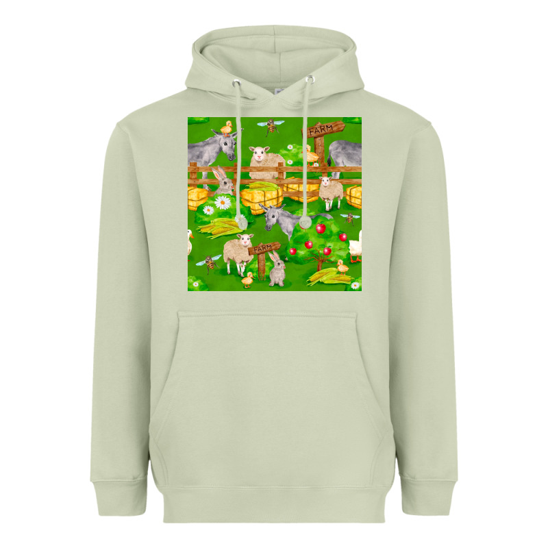 Farm Life Seamless Pattern Heavyweight Hoodie by FaDigitalArtStudio | Teevron