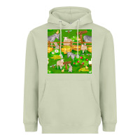 Matcha farm life seamless pattern Heavyweight Hoodie - FaDigitalArtStudio