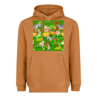 Meerkat farm life seamless pattern Heavyweight Hoodie - FaDigitalArtStudio