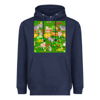Navy farm life seamless pattern Heavyweight Hoodie - FaDigitalArtStudio
