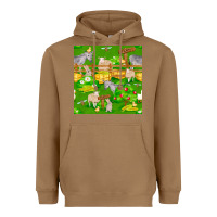 Toasted Coconut farm life seamless pattern Heavyweight Hoodie - FaDigitalArtStudio