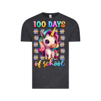Vintage Black 100 days of school unicorn Vintage Tee - Artiststas