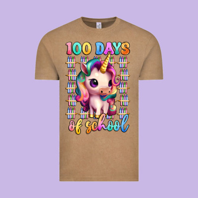 100 Days Of School Unicorn Vintage Tee Designed By Artiststas