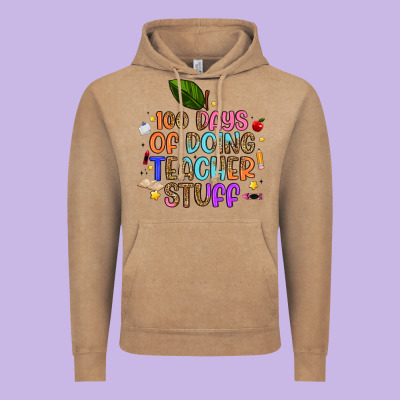 100 Days Of Doing Teacher Stuff Vintage Hoodie Designed By Artiststas