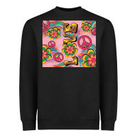 Black peace love hippie daisy Heavyweight Sweatshirt - TumblerDesignByShophia